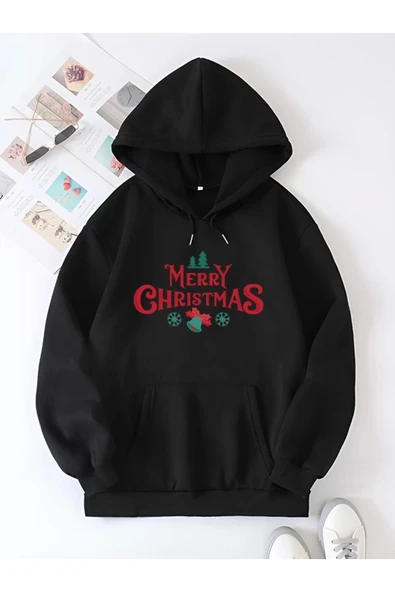 Merry Chrıstmas Sweatshirt & Hodie - Siyah ürün görseli 1