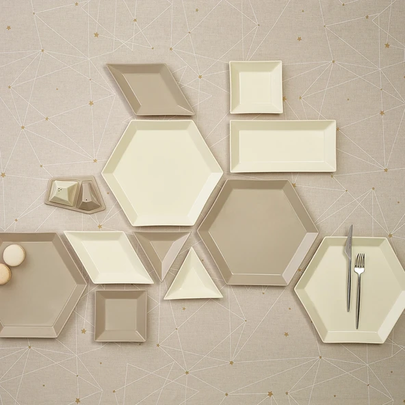 Karaca Forever Bone Puzzle 28 Parça 6 Kişilik Kahvaltı Takımı ürün görseli 1