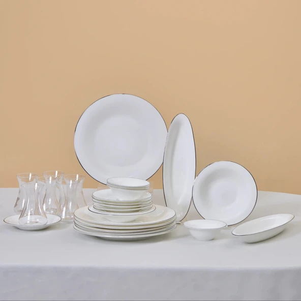 Karaca Fine Pearl Fame 26 Parça 6 Kişilik Kahvaltı Takımı Platin ürün görseli 1