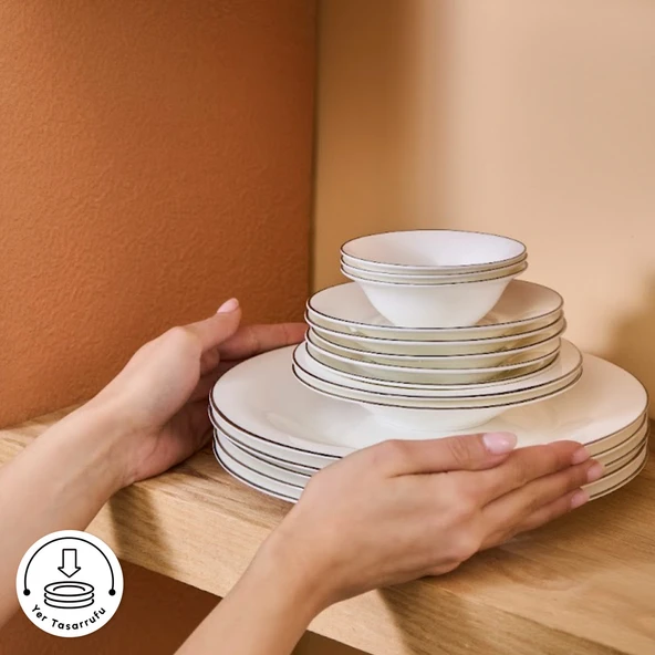 Karaca Fine Pearl Fame 26 Parça 6 Kişilik Kahvaltı Takımı Platin - Resim 7