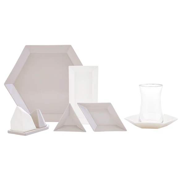 Karaca Forever Bone Puzzle 28 Parça 6 Kişilik Kahvaltı Takımı - Resim 2