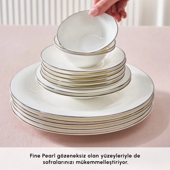Karaca Fine Pearl Fame 26 Parça 6 Kişilik Kahvaltı Takımı Platin - Resim 5