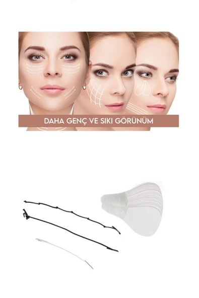 Yüz Kaş Göz Boyun Alın Kırışık Giderme Gerdirme Bantları Lastikleri - 2