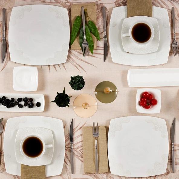 Karaca Fine Pearl Valentina 26 Parça 6 Kişilik Kare İnci Kahvaltı/Servis Takımı ürün görseli