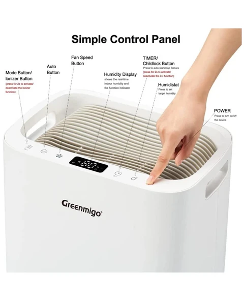 Nem Alma Cihazı 20L/gün, 60 m2 HEPA ve Aktif Karbon - 4