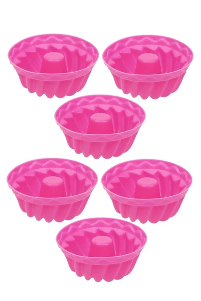 Silikon Mini Kek Pasta Kurabiye Kalıbı 6 Adet Muffin Cupcake Kalıbı - 4
