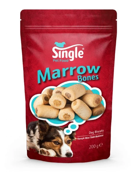 Single Marrow Bones Kurabiye Şekilli Köpek Ödül Bisküvisi 200 gr - 1