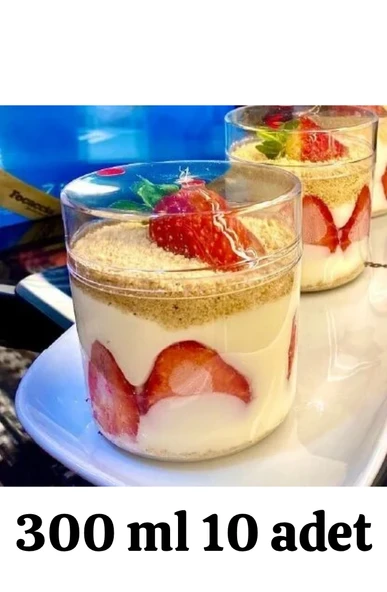 Magnolya Kasesi 10 Adet Kapaklı Magnolia Sunum Kasesi Mika Cup Kase Tatlı Dondurma Oval Kasesi - 2