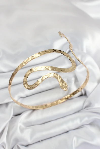 Pirinç Yılan Model Gold Renk Kadın Pazu Bileklik - TJ-BB7524 ürün görseli 1