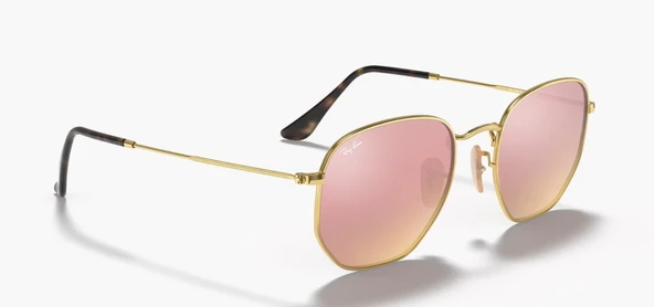 Ray-Ban Hexagonal 3548N 001/Z2 Gold-Copper Güneş Gözlüğü - 4