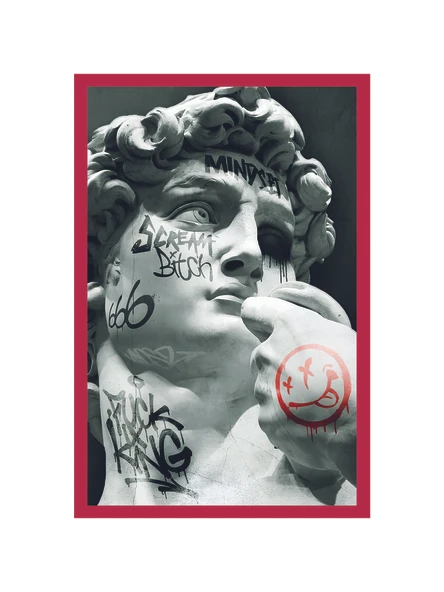 Modern Graffiti Sculpture Tasarımlı Hediye Kartı  Sokak Sanatı Kartpostal  10x15 cm - 1