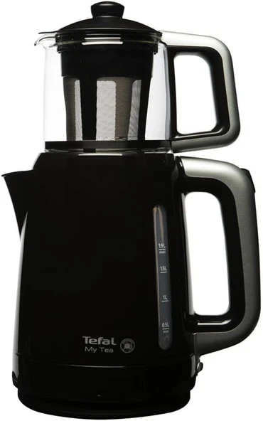 Tefal BJ2018 My Tea Çay Makinesi, 1500W, 1.9 L Su Isıtıcı 0.9 L Cam Demlik Haznesi Siyah ürün görseli 1