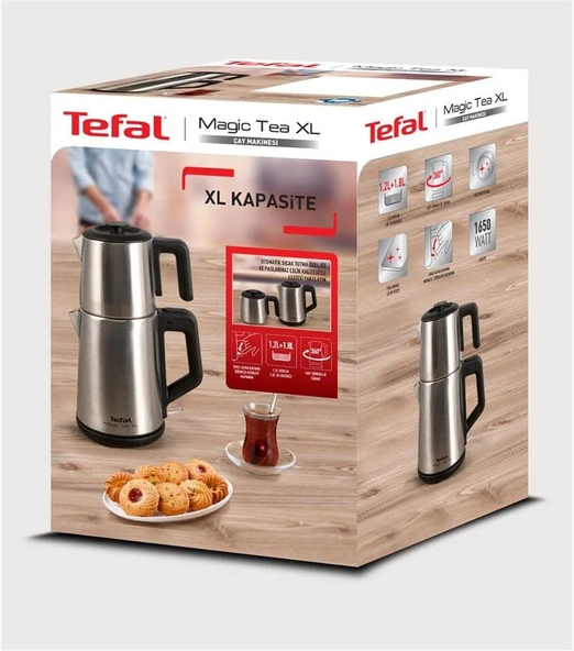 Tefal Magic Tea XL 1650 Watt Cam Demlikli Ve Paslanmaz Çelik Gövdeli Çay Makinesi - Resim 2