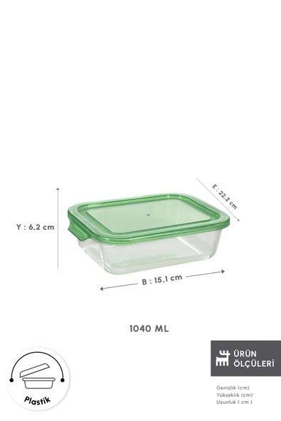 Lucy Cam Hazneli Saklama Kabı 1040 ml - Resim 2