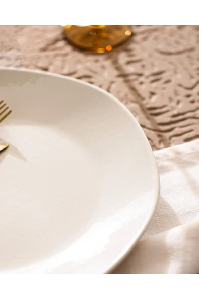 Souci Servis Tabağı - Krem - 30 cm - Resim 3