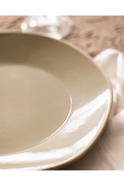 Souci Servis Tabağı - Bej - 30 cm - Resim 3