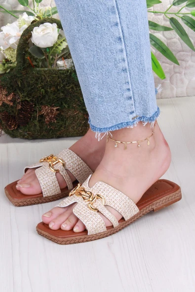 Fort 014-23 Fls Toka Detaylı Tatil Terliği Günlük Terlik Kadın Terlik - Resim 8