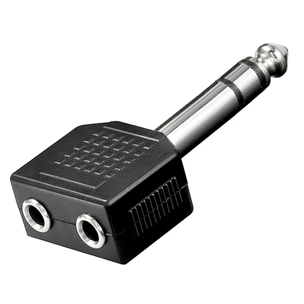 6.3 MM STEREO ERKEK / 3.5 MM ST X 2 DİŞİ ÇEVİRİCİ JACK (5047)