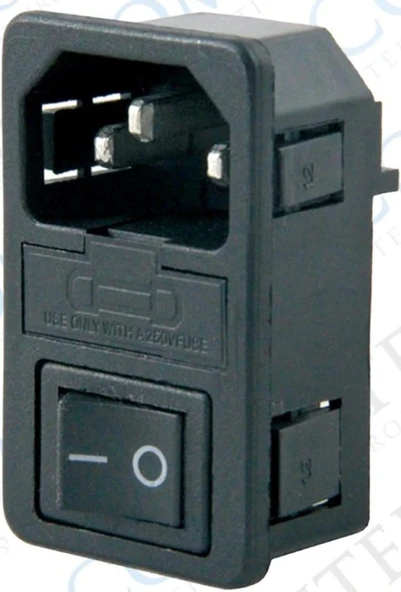 C14 POWER SOKET ERKEK ANAHTARLI+FUSELİ KULAKSIZ AS-10 (IC-214A) (5047) ürün görseli 1