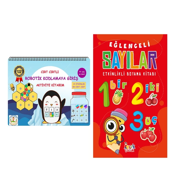 Becerikli Kaşifler Cırt Cırtlı Robotik Kodlamaya Giriş Aktivite Kitabım ve Bıcırık Eğlenceli Sayılar Seti 2 Kitap