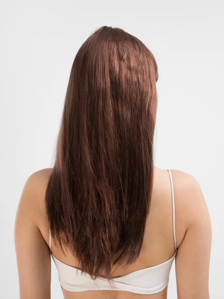 Kahve Renk Uzun Düz Parti Peruğu - Uzun Kahverengi Peruk - 2