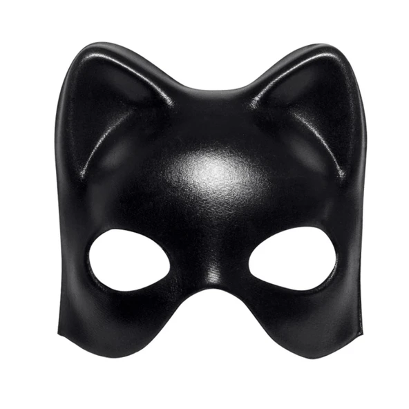 Siyah Deri Görünümlü Kedi Maskesi – Cosplay  Maskeli Balo - 2