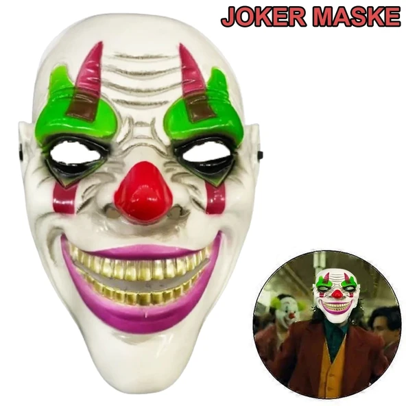 Delirten Gülüş Psikopat Palyaço Temalı Joker Maskesi - 1
