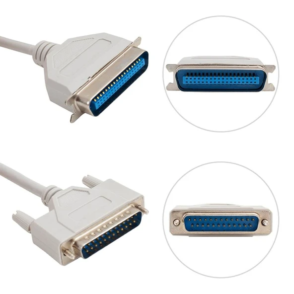 Powermaster PM-4940 1.5 Metre IEEE1284 DB25 Erkek - DB25 Dişi Paralel LPT Yazıcı Kablosu