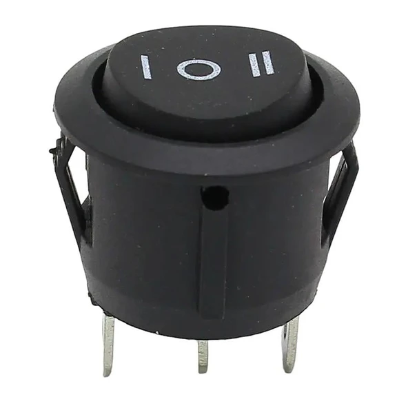 IC-134 Yuvarlak Işıksız On-Off-On 3P Anahtar - Resim 3