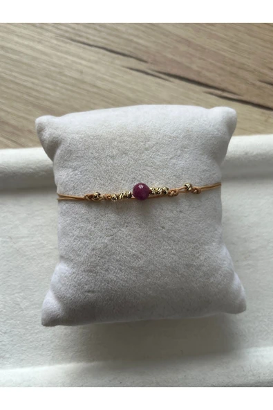 Yakut Taşı Ayarlanabilir İp Bileklik & Halhal El Yapımı