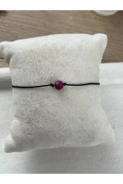 Yakut taşı ayarlanabilir siyah ip bileklik & halhal