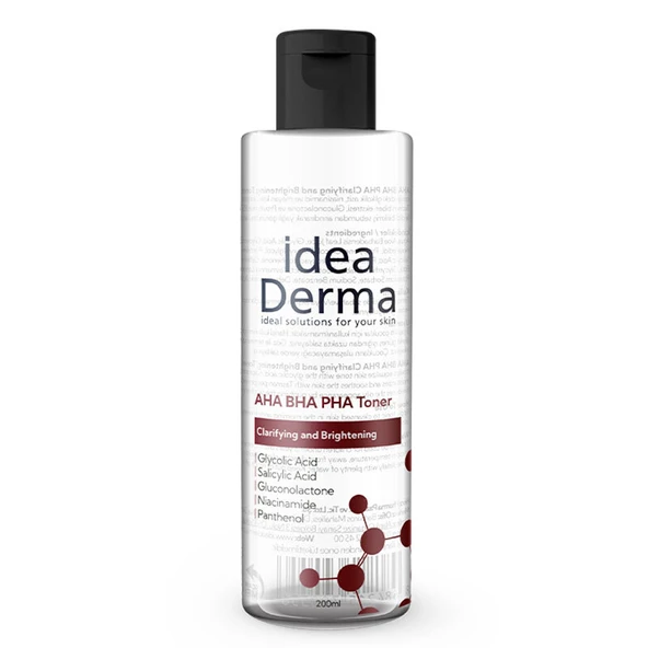 İdea Derma AHA BHA PHA Clarifying and Brightening Toner 200 ml ürün görseli
