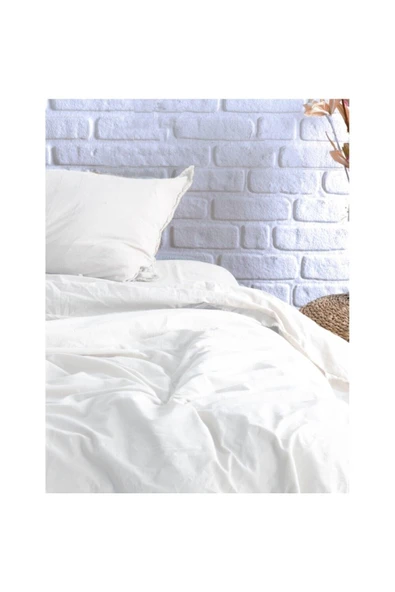 Sheri Home Tekstil Tufted Vintage Handmade Çift Kişlik Nevresim Takımı - Cream - Resim 3