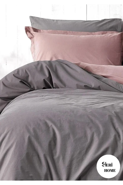 Sheri Home Tekstil Tek Kişilik Çift Taraflı Nevresim Takımı MürdünCs1888948 ürün görseli 1