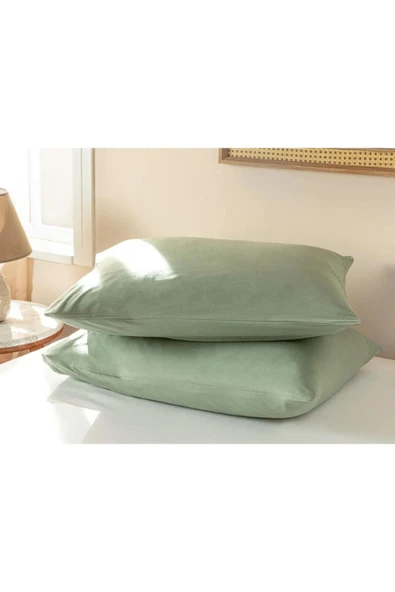 Sheri Home Düz Pamuklu 2'li Yastık Kılıfı 50x70 Cm Çağla Yeşili 100331291888948 - Resim 2