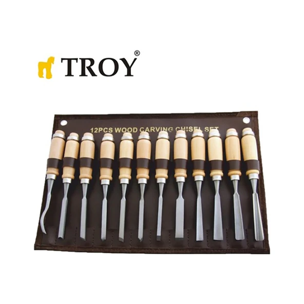 Troy 25004 Ahşap Oyma Bıçak Seti, 12 Parça - 1