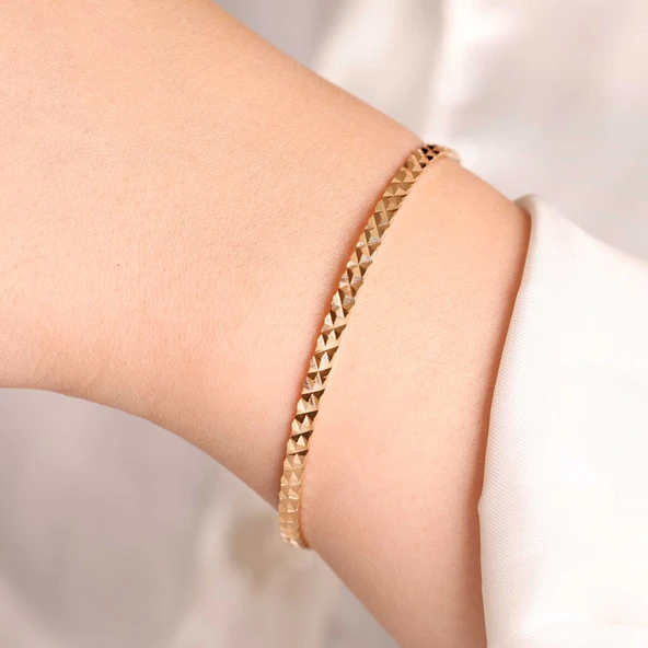 12 gr (gram) 22 Ayar İşçiliksiz Gözde Kristal Bilezik - Resim 2