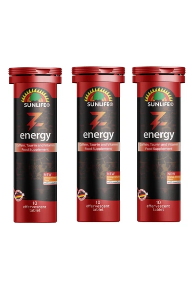 Sunlife Z-Energy 10 Efervesan Tablet 3 Adet