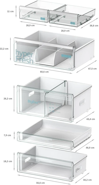Siemens KG76PAWC0N 526 LT No-Frost Kombi Tipi Buzdolabı - Resim 9