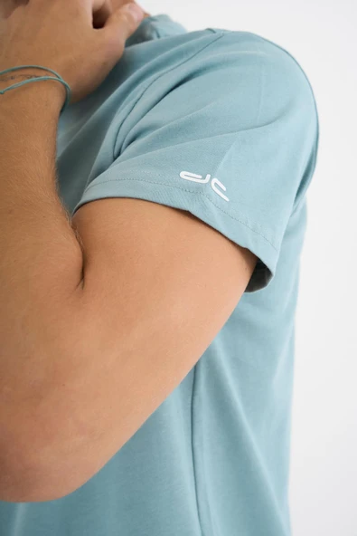 Erkek Yeşil %100 Pamuklu Standart Kalıp T-Shirt - 7