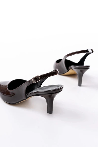 St-1152 Bebe Mavi Rugan Günlük 7 Cm Topuklu Kadın Ayakkabı - Resim 5