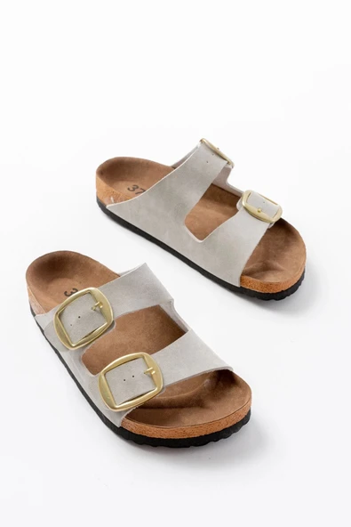 P-101 Gri Günlük  Kadın Terlik - Resim 3