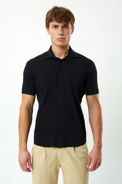 Exuma Erkek Siyah Pike Gömlek ürün görseli