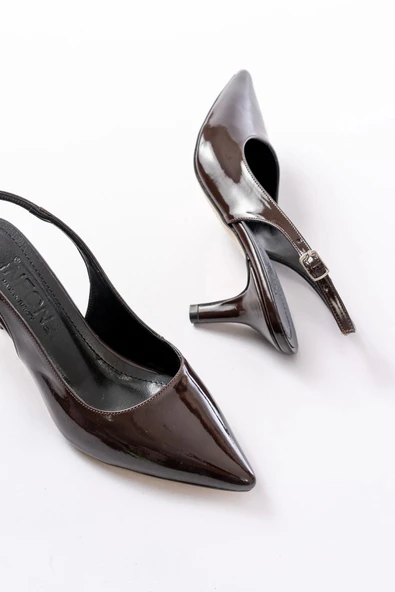 St-1152 Bebe Mavi Rugan Günlük 7 Cm Topuklu Kadın Ayakkabı - Resim 4