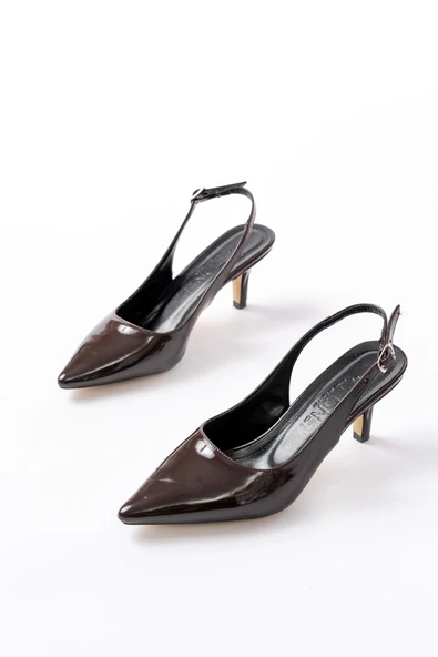 St-1152 Bebe Mavi Rugan Günlük 7 Cm Topuklu Kadın Ayakkabı - Resim 3