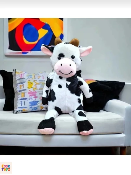 45 cm Sevimli İnek Peluş Oyuncak – Yumuşak ve Eğlenceli Arkadaş - Resim 4