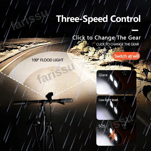 5000 mAh Powerbankli Bisiklet Lambası - 600 Lümen Çift Işık Kaynağı ve Dijital Gösterge ile Güvenli Sürüş - 2