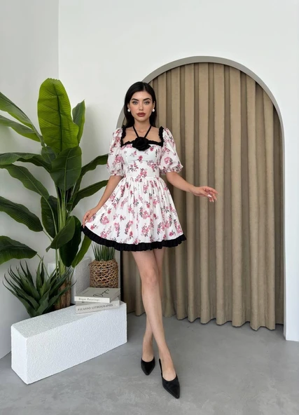 Wismar Gül Detay Elbise - Resim 3