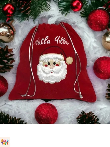 Kırmızı Noel Baba Çuvalı 30x30 hediye Paketi - Resim 2