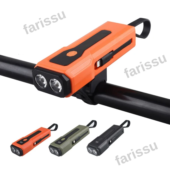 5000 mAh Powerbankli Bisiklet Lambası - 600 Lümen Çift Işık Kaynağı ve Dijital Gösterge ile Güvenli Sürüş - 4